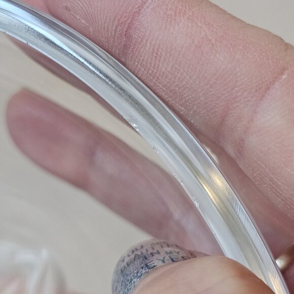 Set Val St Lambert Crystal BRUSSELS INTAGLIO Shallow Fruit Bowls Few Flea Bites - Picture 8 of 10